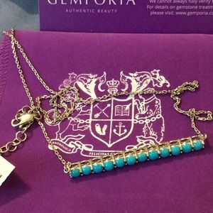 NWT Gemporia Natural Cabochon Natural Robbins Egg Turquoise Necklace